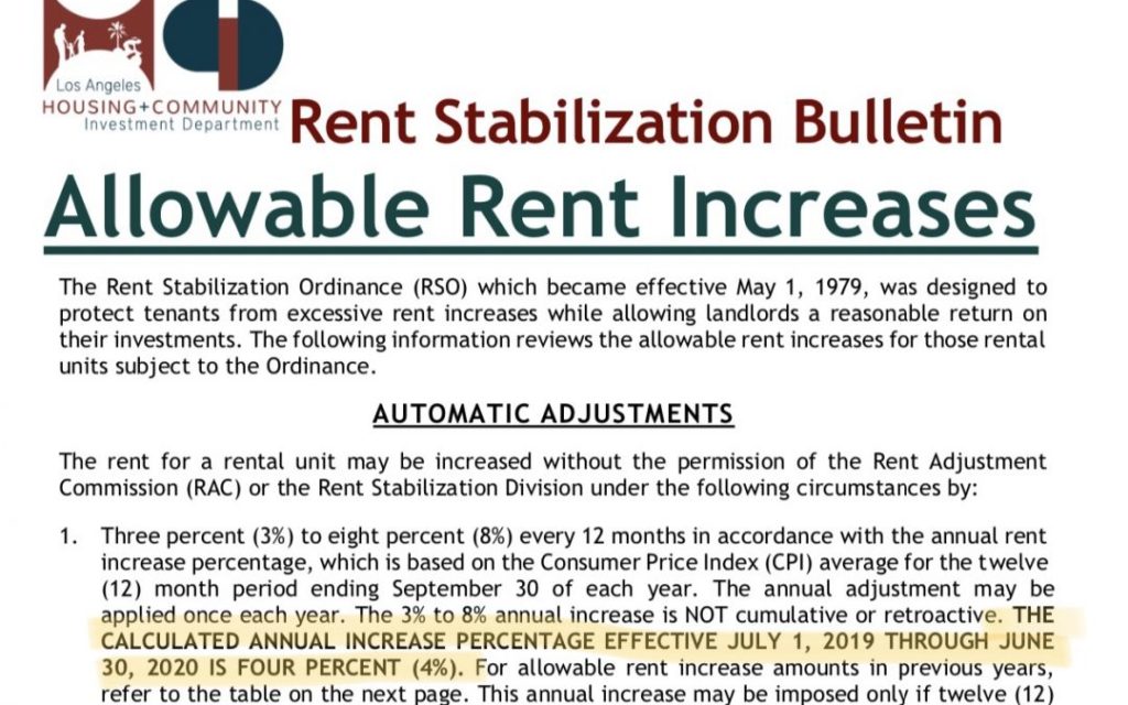 20192020 RSO Allowable Rent Increases Keyes Real Estate